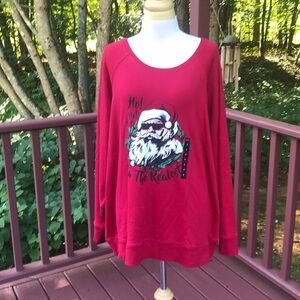 NWT! TORRID Size 3X red fleece lined Christmas Top